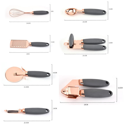 BXGN7-01 7 in 1 Household Kitchen Gadgets Set, Style: Leather Box(Pink)-garmade.com