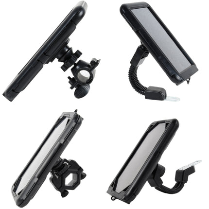 Motorcycle Bicycle Waterproof Mobile Phone Holder, Style: Flat Button (6.5 inch)-garmade.com