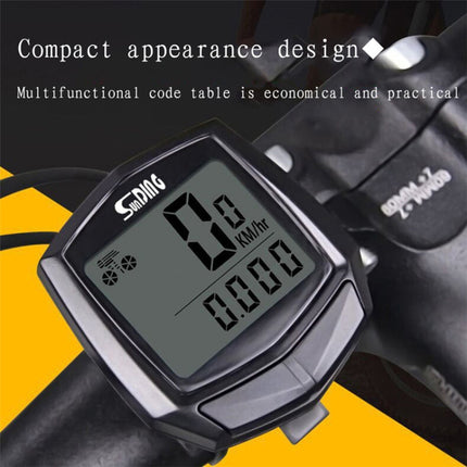 SUNDING SD-581 Bicycle Wired Code Meter Speedometer Odometer(English Display)-garmade.com