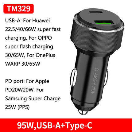 QIAKEY TM329 Dual Port Fast Charge Car Charger-garmade.com