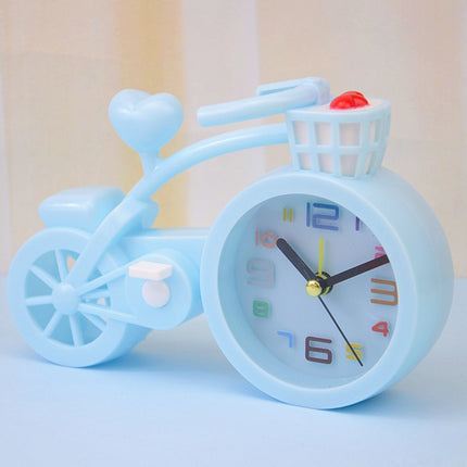 2 PCS Bicycle-shaped Desktop Alarm Clock Student Gifts(Light Blue)-garmade.com