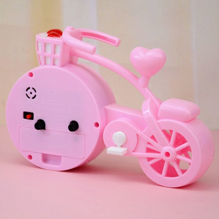 2 PCS Bicycle-shaped Desktop Alarm Clock Student Gifts(Light Pink)-garmade.com
