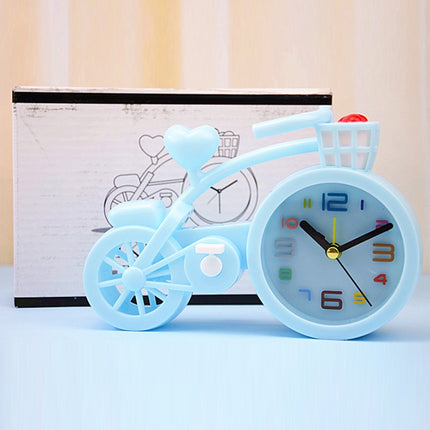 2 PCS Bicycle-shaped Desktop Alarm Clock Student Gifts(Light Blue)-garmade.com