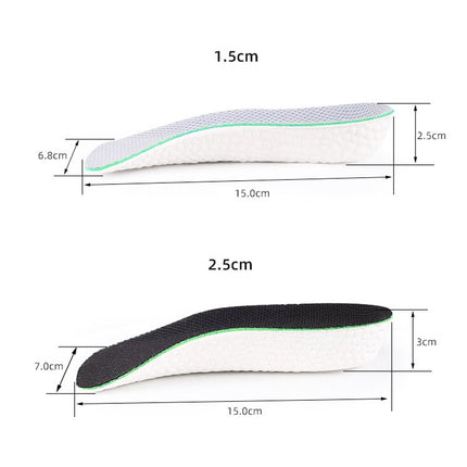 2 Pairs Increased Half Pad Breathable Shock Absorbing Exercise Anti-Skid Pad, Size: 2.5cm(Black)-garmade.com
