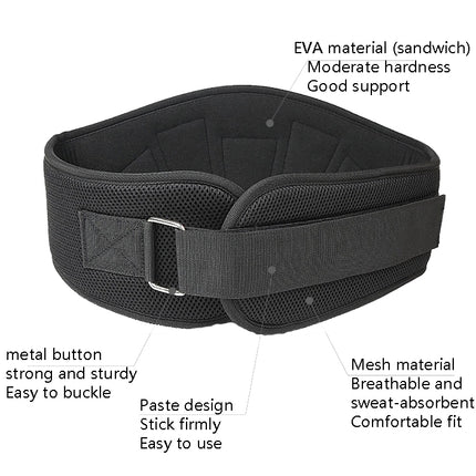 Sports Waist Support Squat Weightlifting Training Belt, Size: L(Black)-garmade.com