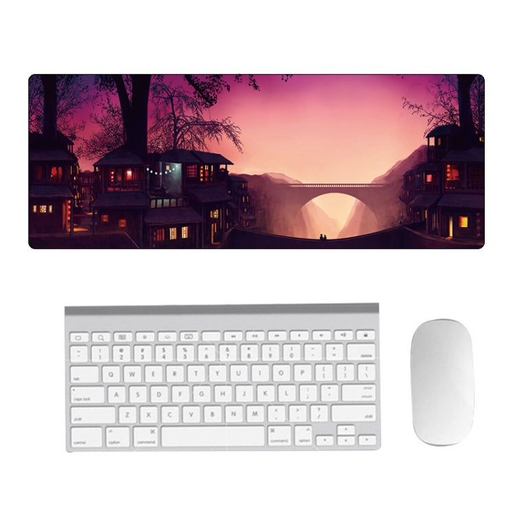 Hand-Painted Fantasy Pattern Mouse Pad, Size: 400 x 900 x 5mm Seaming(3 Dream Landscape)-garmade.com