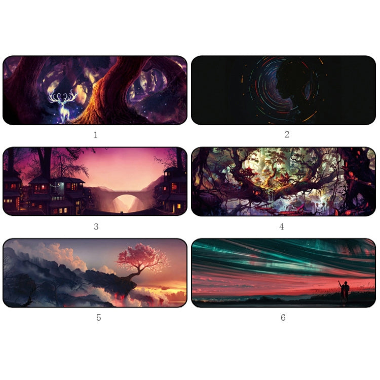 Hand-Painted Fantasy Pattern Mouse Pad, Size: 400 x 900 x 5mm Seaming(3 Dream Landscape)-garmade.com