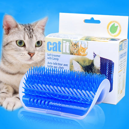 Pet Cat Corner Rub Hair Massage Brush(Green)-garmade.com