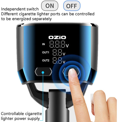 Ozio Car Charger Cigarette Lighter Conversion Plug USB Fast Flashing Charger, Model: CL48Q Black-garmade.com