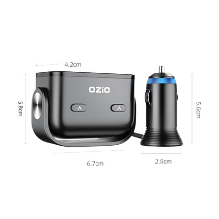 Ozio Car Charger Cigarette Lighter Conversion Plug, Model: Y48QA Black All Agreement Flash Charge-garmade.com