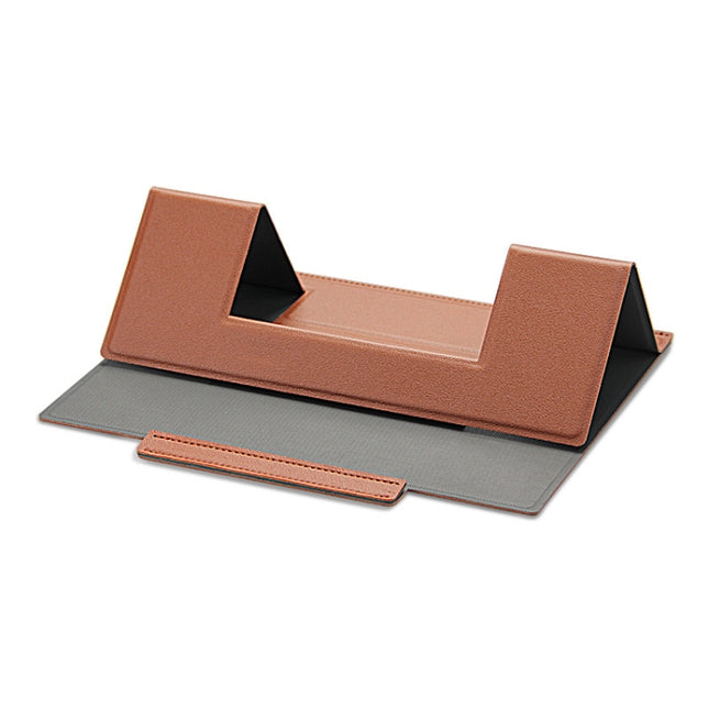 Laptop Leather Folding Stand Tablet Phone Holder(Brown)-garmade.com