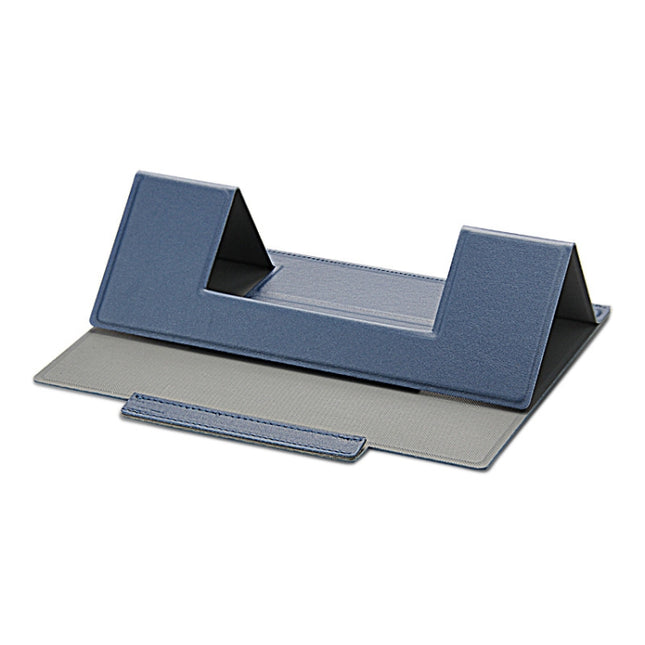 Laptop Leather Folding Stand Tablet Phone Holder(Blue)-garmade.com