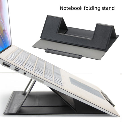 Laptop Leather Folding Stand Tablet Phone Holder(Black)-garmade.com