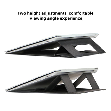 Laptop Leather Folding Stand Tablet Phone Holder(Black)-garmade.com