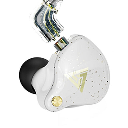 QKZ AK6 PRO HiFi Subwoofer In-Ear Wired Headphones with Mic(White)-garmade.com