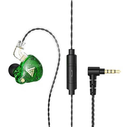QKZ AK6 PRO HiFi Subwoofer In-Ear Wired Headphones with Mic(Green)-garmade.com