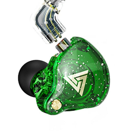 QKZ AK6 PRO HiFi Subwoofer In-Ear Wired Headphones with Mic(Green)-garmade.com
