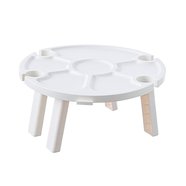 Outdoor Picnic Portable Folding Wine Table(White)-garmade.com