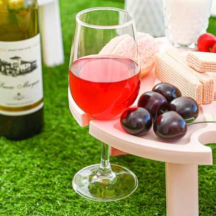 Outdoor Picnic Portable Folding Wine Table(White)-garmade.com