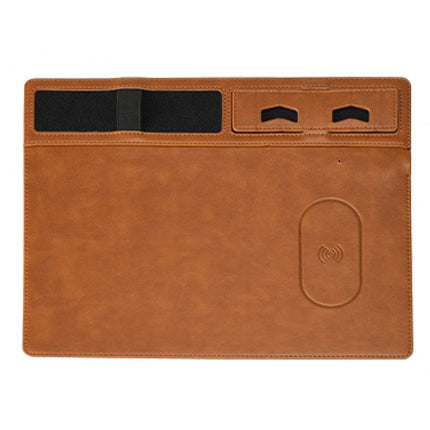 JJ-82401 Mouse Pad with Phone Charging and Phone Holder(Brown)-garmade.com
