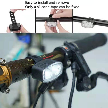 BG-3106 Bicycle Lamp USB Charging Mountain Bike Night Rider Light(White)-garmade.com