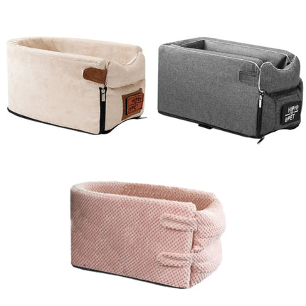 Car Central Control Seat Pet Portable Bed Pad, Colour: Square + Gray(42x20x22cm)-garmade.com