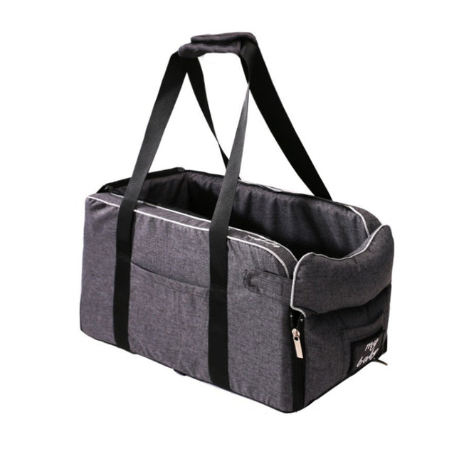 Car Central Control Seat Pet Portable Bed Pad, Colour: Gray+Handle(42x20x22cm)-garmade.com