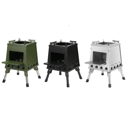 Outdoor Camping Folding Portable Barbecue Wood Stove, Size: Small (Black)-garmade.com