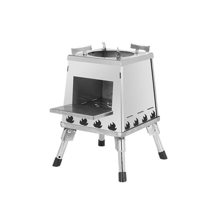 Outdoor Camping Folding Portable Barbecue Wood Stove, Size: Small (Stainless Steel)-garmade.com