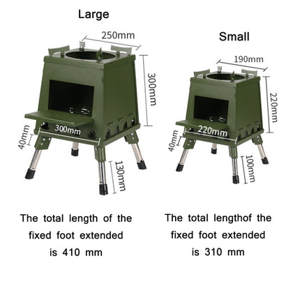 Outdoor Camping Folding Portable Barbecue Wood Stove, Size: Small (Stainless Steel)-garmade.com