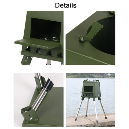 Outdoor Camping Folding Portable Barbecue Wood Stove, Size: Large (Stainless Steel)-garmade.com