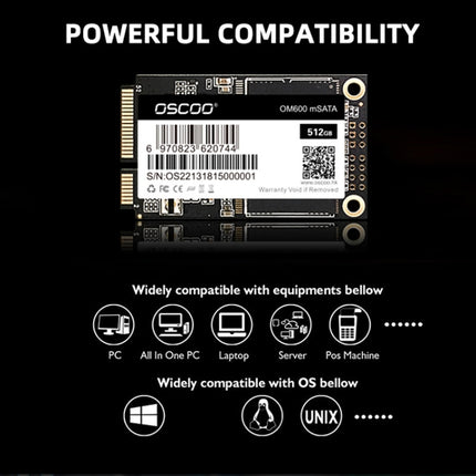 OSCOO OM600 MSATA Computer Solid State Drive, Capacity: 256GB-garmade.com