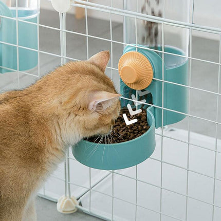 Cat Automatic Hanging Cage Feeder, Style: Feeder (Flower Green)-garmade.com