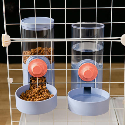 Cat Automatic Hanging Cage Feeder, Style: Drinking Water+Feeder (Purple)-garmade.com