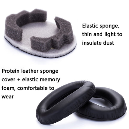 2 PCS Leather Headset Earmuffs for Sony 1000XM4 Black Lambskin No Snap-garmade.com