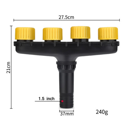 DKSSQ Gardening Watering Sprinkler Nozzle, Specification: 4 Head With 1.5 inch Interface-garmade.com