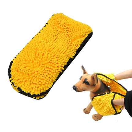 Hand-Inserted Chenille Pet Bath Towel(Yellow)-garmade.com
