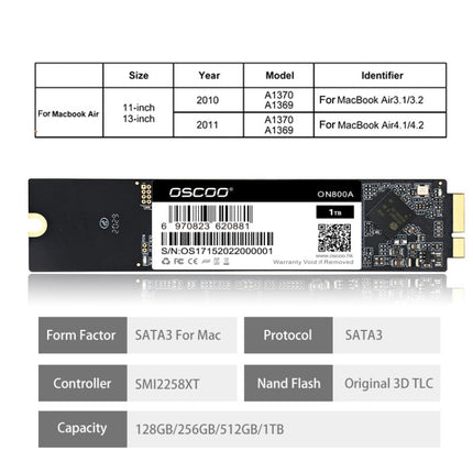 OSCOO ON800A SSD Computer Solid State Drive for Macbook, Capacity: 256GB-garmade.com
