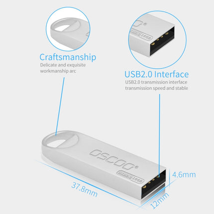 OSCOO 002U-2 USB 2.0 Metal Mini U Disk, Capacity: 8GB-garmade.com