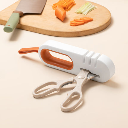 Home Kitchen Quick-Blade Grinding Wheel Sharpener(White Orange)-garmade.com