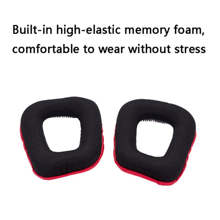 2 PCS Headset Sponge Earmuffs for Logitech G35 / G930 / G430 / F450(Black+Red)-garmade.com