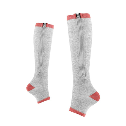 Sports Pressure Socks Compressed Brake Zipper Socks, Size: S/M(Gray )-garmade.com