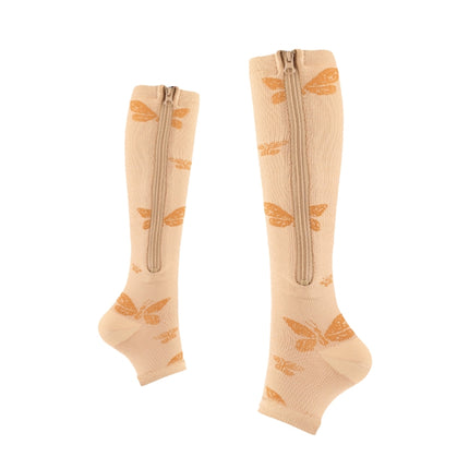 Sports Pressure Socks Compressed Brake Zipper Socks, Size: S/M(Butterfly )-garmade.com