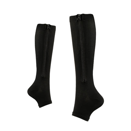 Sports Pressure Socks Compressed Brake Zipper Socks, Size: XXL(Black)-garmade.com