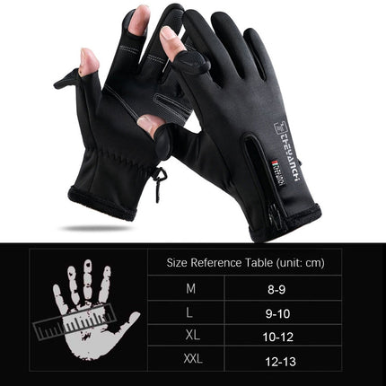 Outdoor Sports Riding Warm Gloves Touch Screen Fingerless Fishing Gloves, Size: M(Grey)-garmade.com