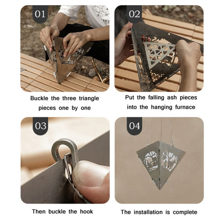 Outdoor Stainless Steel Triangle Barbecue Bonfire Stove Hanger-garmade.com