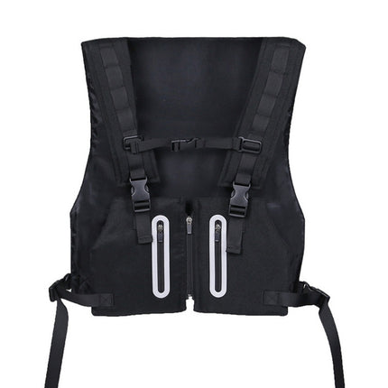 Outdoor Luminous Cycling Sports Vest Bag, Size: Free Size(Black)-garmade.com