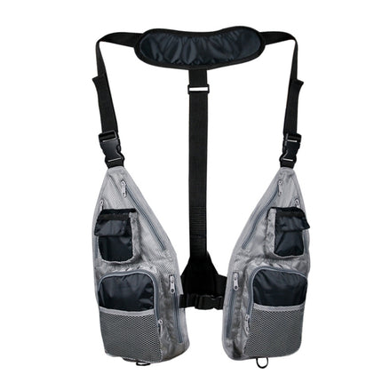 Breathable Oxford Cloth Fishing Vest(Black Gray)-garmade.com