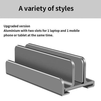 Aluminum Alloy Laptop Tablet Phone Storage Stand, Color: L401 Double Slot (Gray)-garmade.com