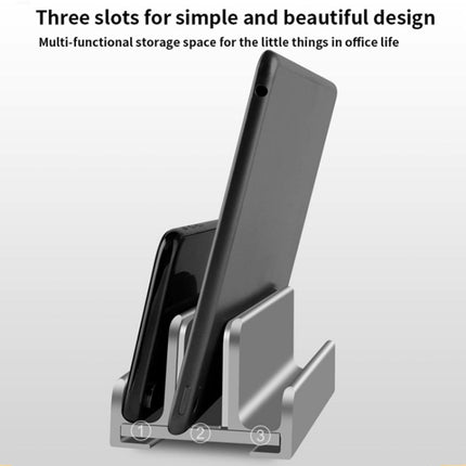 Aluminum Alloy Laptop Tablet Phone Storage Stand, Color: L402 Three Slots (Silver)-garmade.com